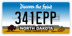 341EPP  license plate in ND