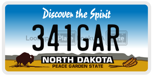 341GAR  license plate in ND