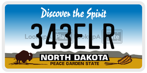 343ELR  license plate in ND