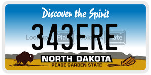 343ERE  license plate in ND