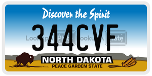 344CVF  license plate in ND