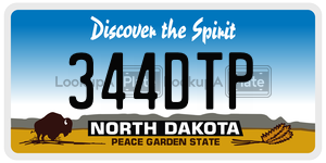 344DTP  license plate in ND