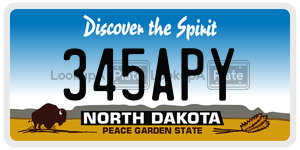 345APY  license plate in ND