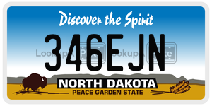 346EJN  license plate in ND