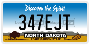 347EJT  license plate in ND