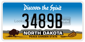 3489B  license plate in ND