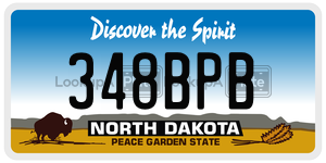 348BPB  license plate in ND