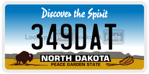 349DAT license plate in North Dakota