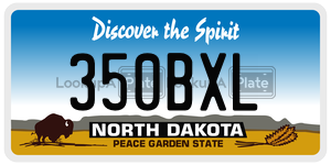 350BXL  license plate in ND