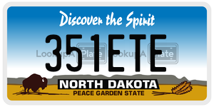 351ETE  license plate in ND