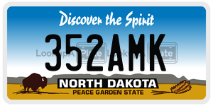 352AMK  license plate in ND