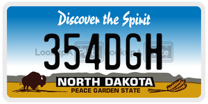 354DGH  license plate in ND