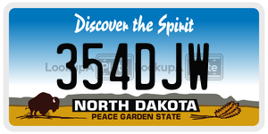 354DJW  license plate in ND