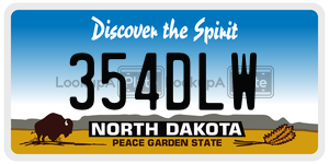 354DLW  license plate in ND