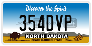 354DVP license plate in North Dakota