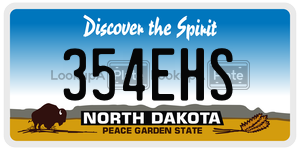 354EHS  license plate in ND