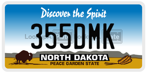 355DMK  license plate in ND