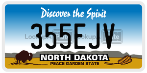 355EJV  license plate in ND