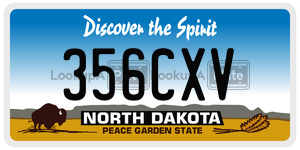 356CXV  license plate in ND