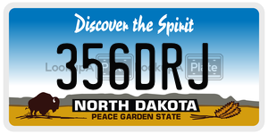356DRJ  license plate in ND