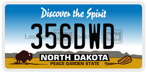 356DWD  license plate in ND