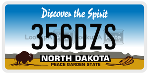 356DZS  license plate in ND