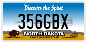 356GBX  license plate in ND