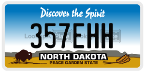 357EHH  license plate in ND