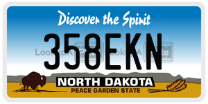 358EKN  license plate in ND