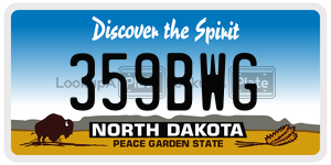 359BWG  license plate in ND
