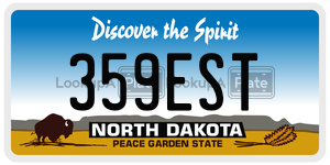 359EST  license plate in ND