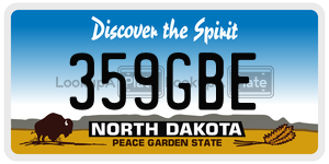 359GBE  license plate in ND