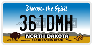 361DMH  license plate in ND