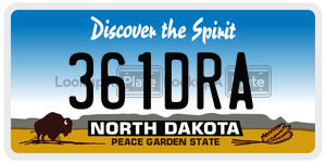 361DRA  license plate in ND