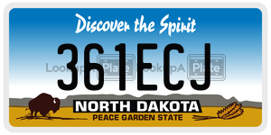 361ECJ  license plate in ND