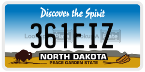 361EIZ  license plate in ND