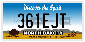 361EJT  license plate in ND