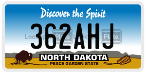 362AHJ  license plate in ND