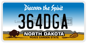 364DGA  license plate in ND