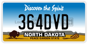 364DVD  license plate in ND