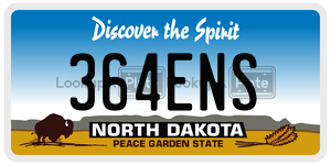 364ENS  license plate in ND