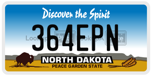 364EPN  license plate in ND