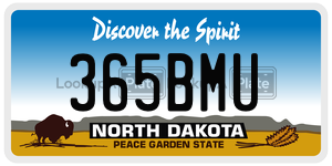 365BMU  license plate in ND