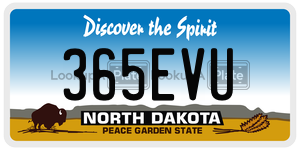 365EVU  license plate in ND