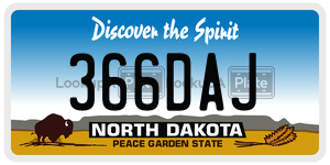 366DAJ  license plate in ND
