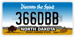 366DBB  license plate in ND