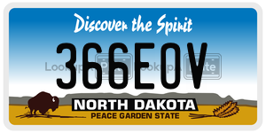 366EOV  license plate in ND