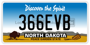 366EVB  license plate in ND