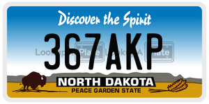 367AKP  license plate in ND