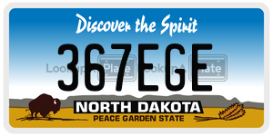 367EGE  license plate in ND